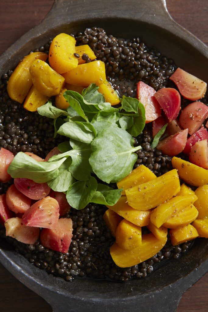Masala Lentils with Roasted Baby Beets Recipe