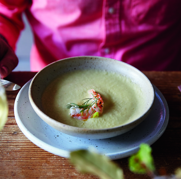 Gluten-Free Fennel Soup with Garlicky Gulf Shrimp and Yogurt Recipe
