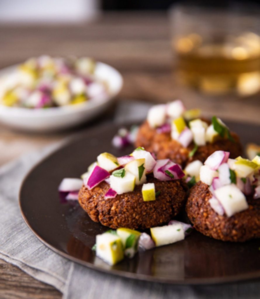 Gluten-Free Falafel with Mediterranean Pear Relish