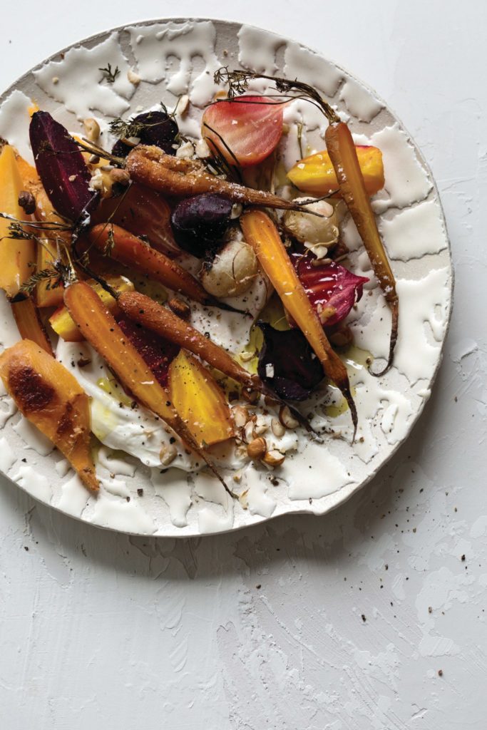 Salt-Roasted Root Vegetable Salad with Yogurt and Hazelnuts