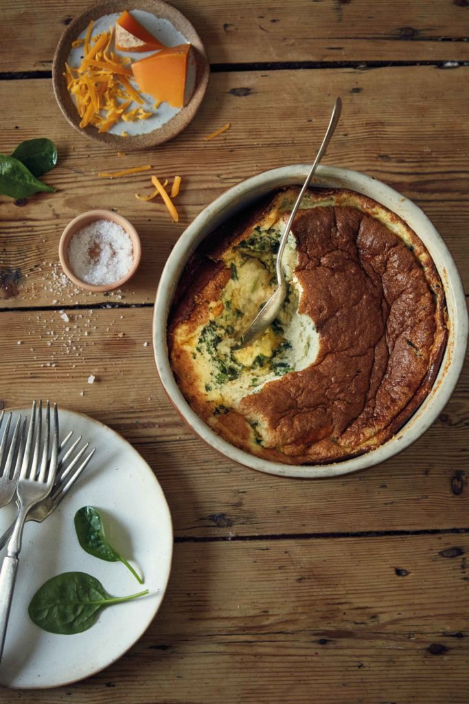 Gluten-Free Spinach Cheddar Soufflé Recipe