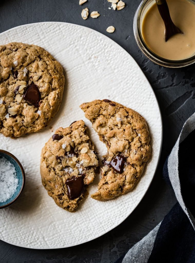 Vegan, Gluten-Free Salted Tahini Chocolate Chip Oatmeal Cookies Gluten-Free Recipe