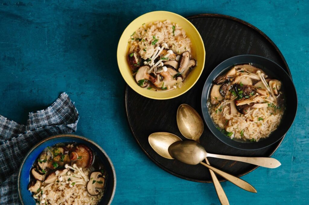 Wild Mushroom and Brown Rice Soup Gluten-Free Recipe