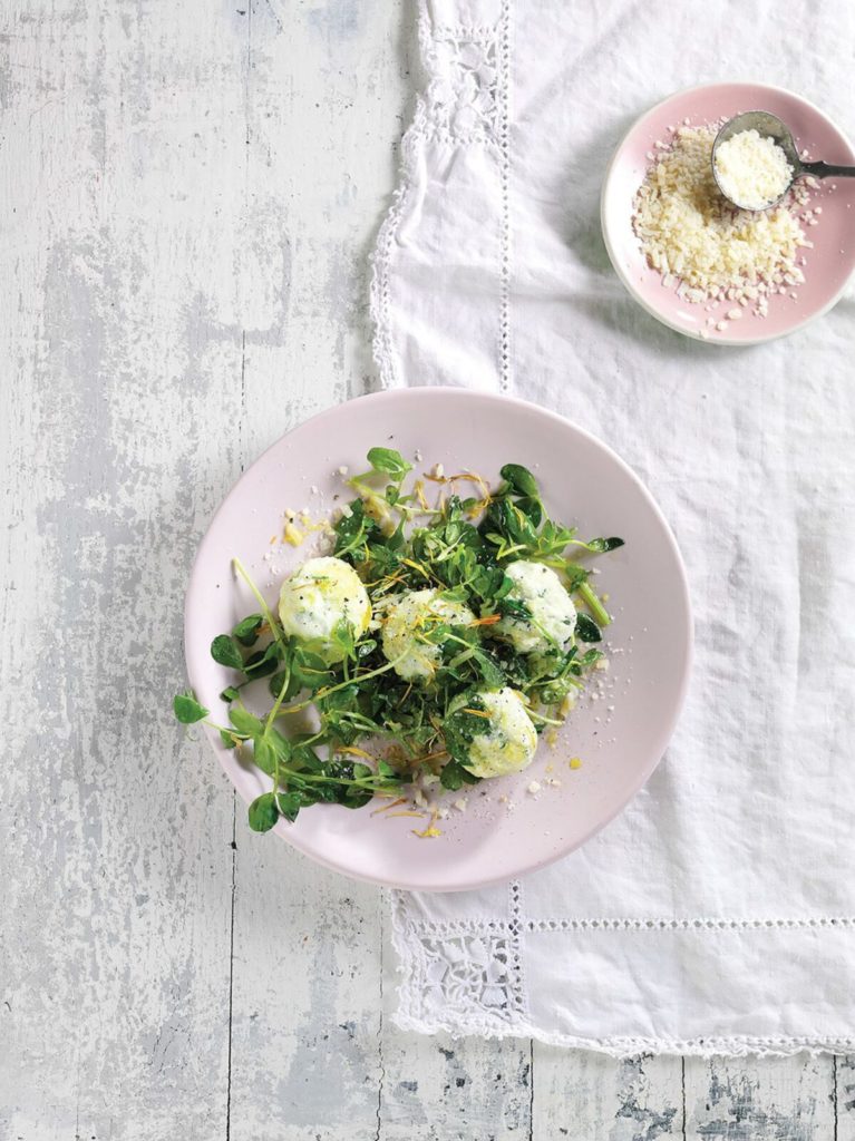 Gluten-Free Pea Shoot and Ricotta Malfatti
