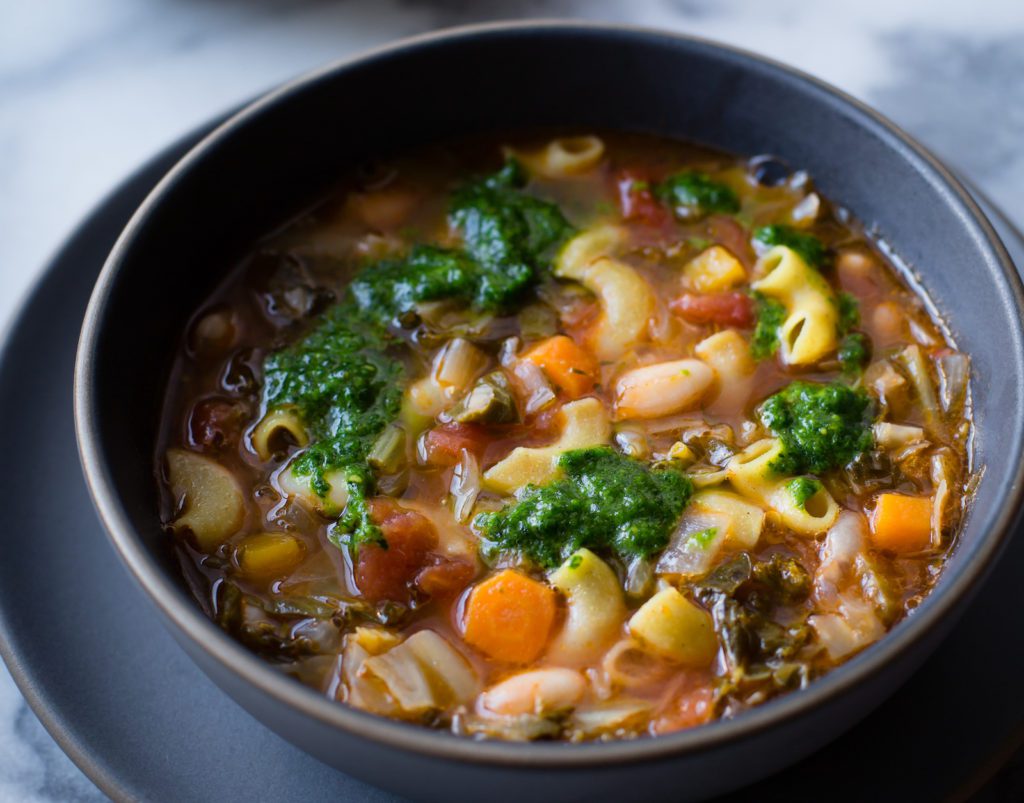 Winter Minestrone with Parsley Pesto