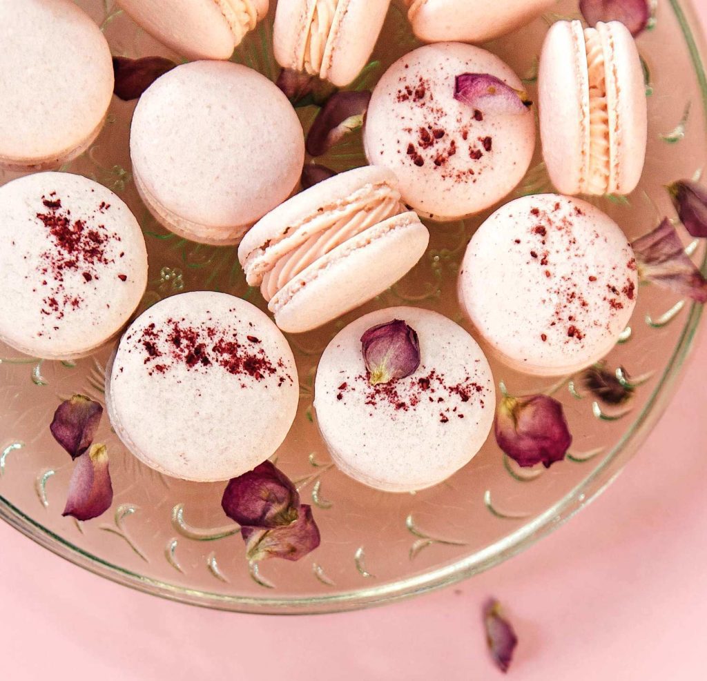 Gluten-Free Raspberry Macarons with Rose Buttercream