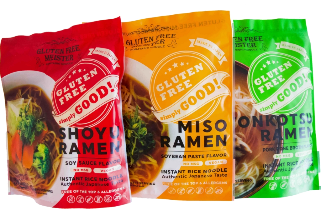 Gluten Free Meister's gluten free instant ramen flavors